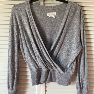Anthropologie Heather Gray Knit Top